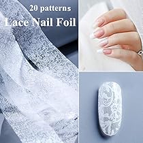 Amazon | 20枚入り 白いレース星空ネイルホイル 転写シート アルミ